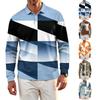 Men's Quick-Dry Mesh Golf Shirt Long Sleeve Printed Casual Top for Golf and Everyday Wear