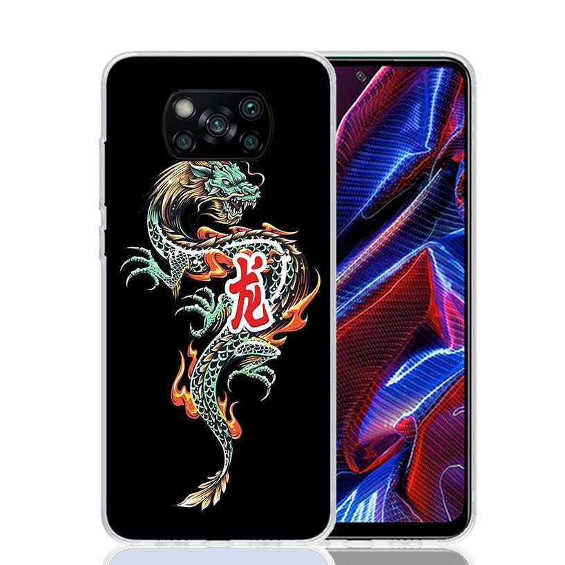 Asian Dragons Animal Tattoo Case Phone Cover for Xiaomi Redmi Note 10 9 9S 8 8T 7 5 Pro Mi 12T 11T 10T 9T 12 11 Lite A3 A2 Trend