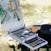 Portable Multi-functional Watercolor Palette Paint Box Outdoor Travel Sketch Easel Watercolor Painting Creation Art Supplies
