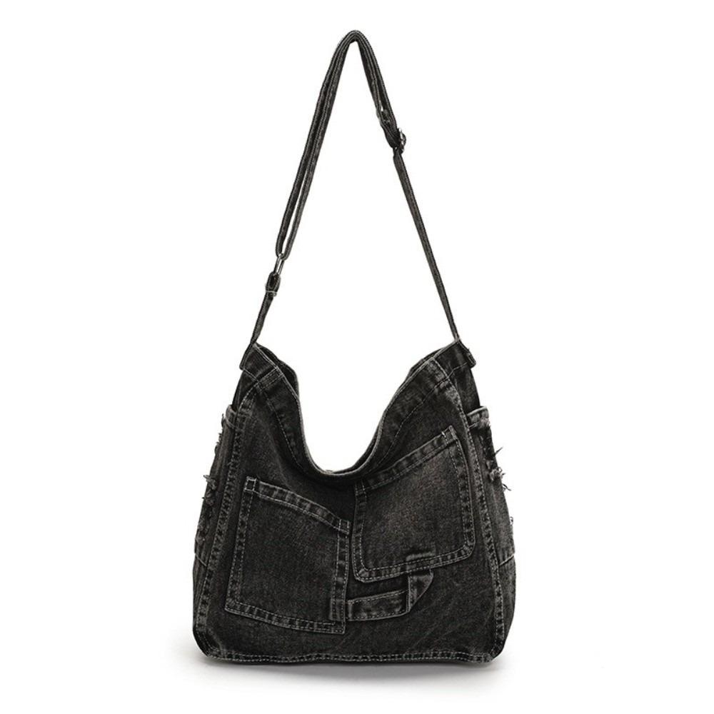 Borsa a Spalla in Denim di Grande Capacità Borsa a Tracolla Versatile Borsa Hobo Sling alla Moda Borsa