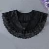 French Design Double Layer Detachable Collar for Women Girl Elegant Ruffle Lace Collar Neckpiece For Clothes Enhancement