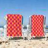 Bright Pink And Orange Checkerboard Print Quick Dry Lightweight Breathable Comfortable Beach Towel For Summer Outdoor Use
