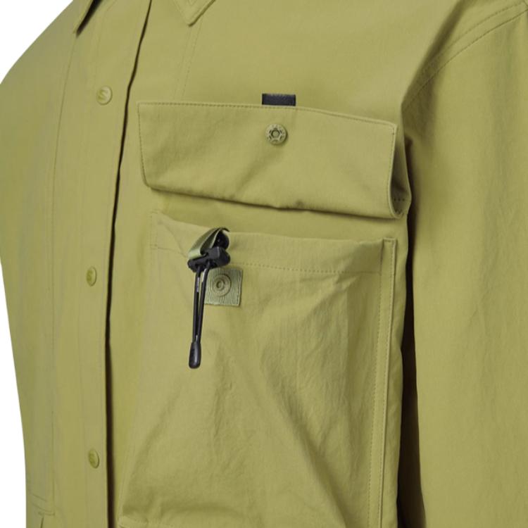 SALOMON Slate Active Shirts Loose Fit Outdoor Casual Comfortable Long Sleeve Shirt Men Shirts Olive-Green LC2569700