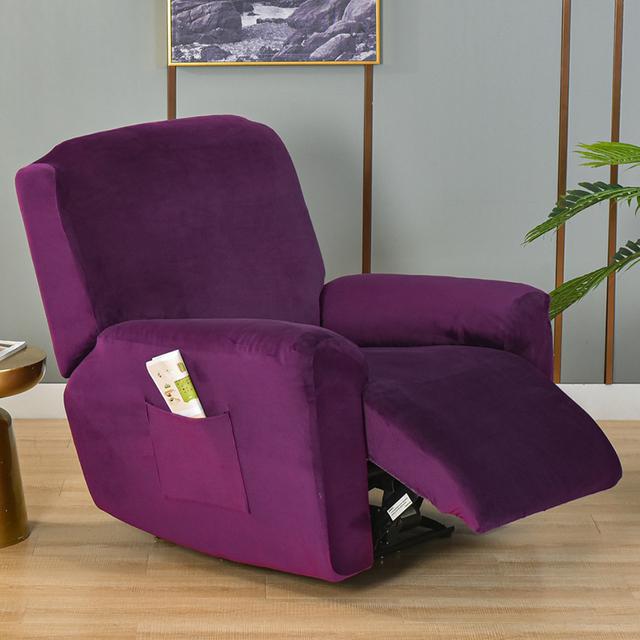 Wing Chair Cover Velvet Plush High Stretch Slipcovers For Wingback Chairs Slipcover Washable Armchair Protector Cover