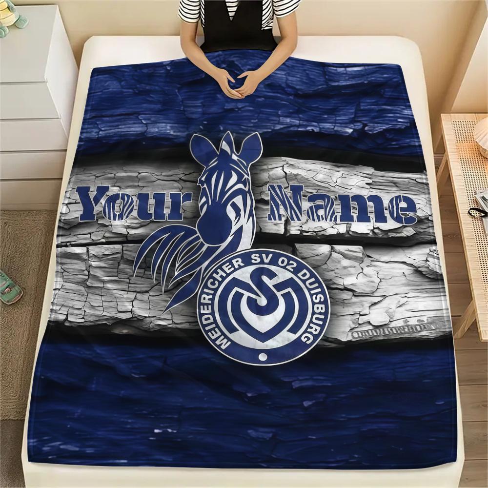 1PC Msv Duisburg Custom Name Patterned Flannel Blanket Suitable For All Seasons For Home Decor Warmth And Comfort Gifts Holiday Present