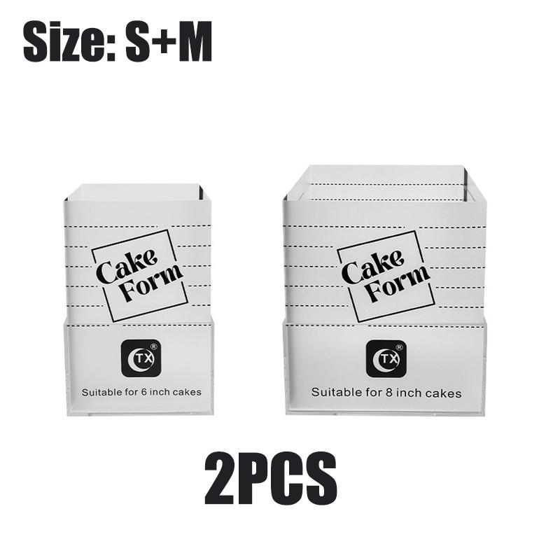 4-10 IN Quadratischer Runder Kuchenringform Verstellbare Einziehbare Fondantform Acryl Mousse Gebäckringform Kuchen Dekorationswerkzeuge