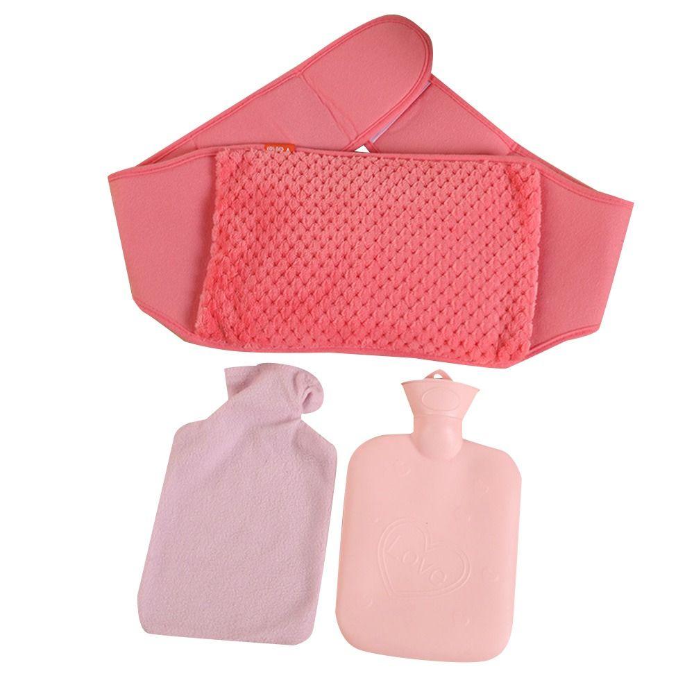 Portable PVC Hot Water Bottle Belt Wearable Cartoon Hot Water Pouch Soft Hand Warmer Plush Waist Cover Belt