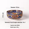 Blue Bohemian Porcelain Microwave-Safe Rice Bowl and Plate Set