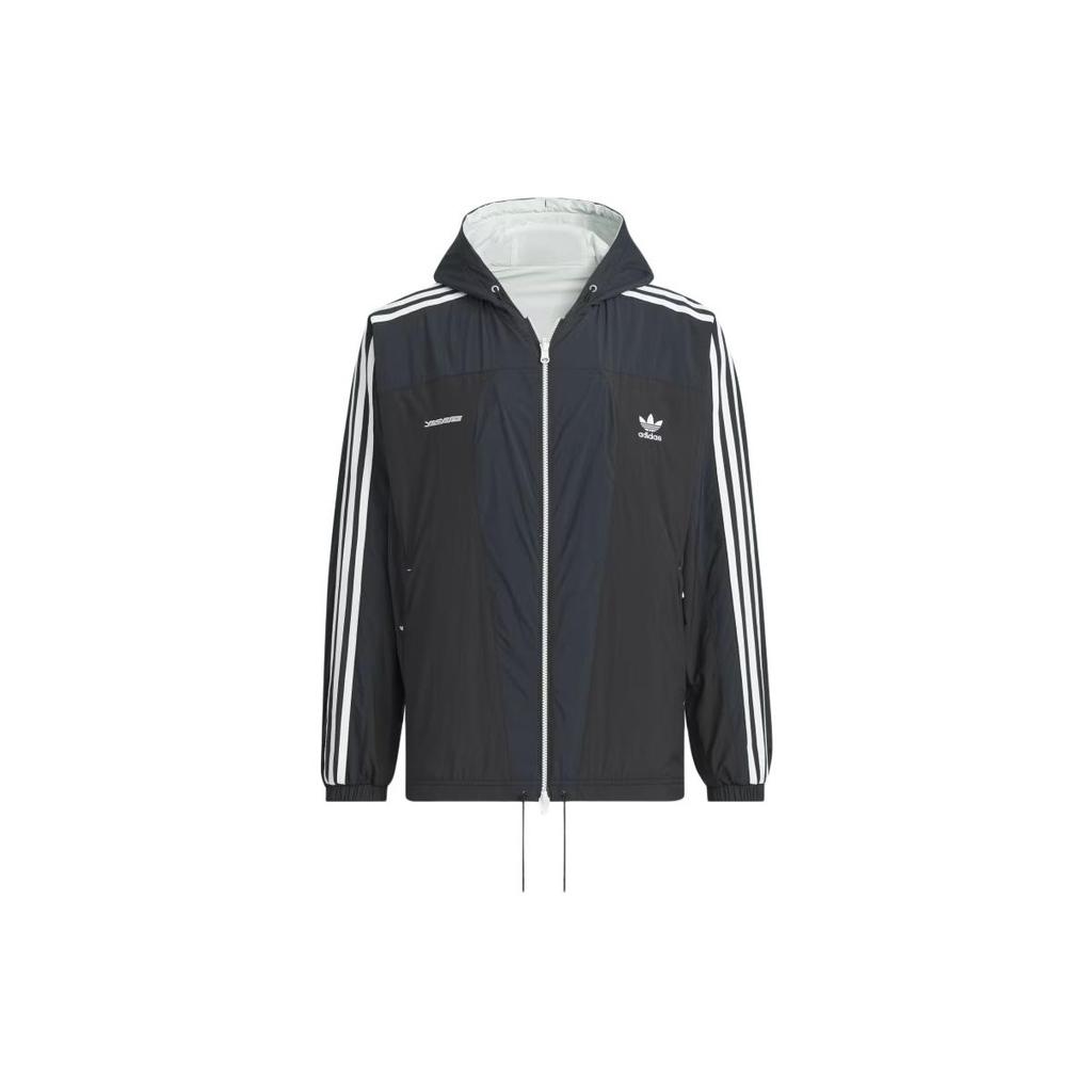 Adidas Originals X Yeseyesee Collaboration Striped Hooded Long Sleeve Jacket Men Jacket Black Crystal JN5816