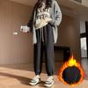 Plus Velvet Sweatpants, Women's Feet Autumn and Winter Outer Wear Cotton Pants Casual Windproof Pants Polar Fleece Sweatpants