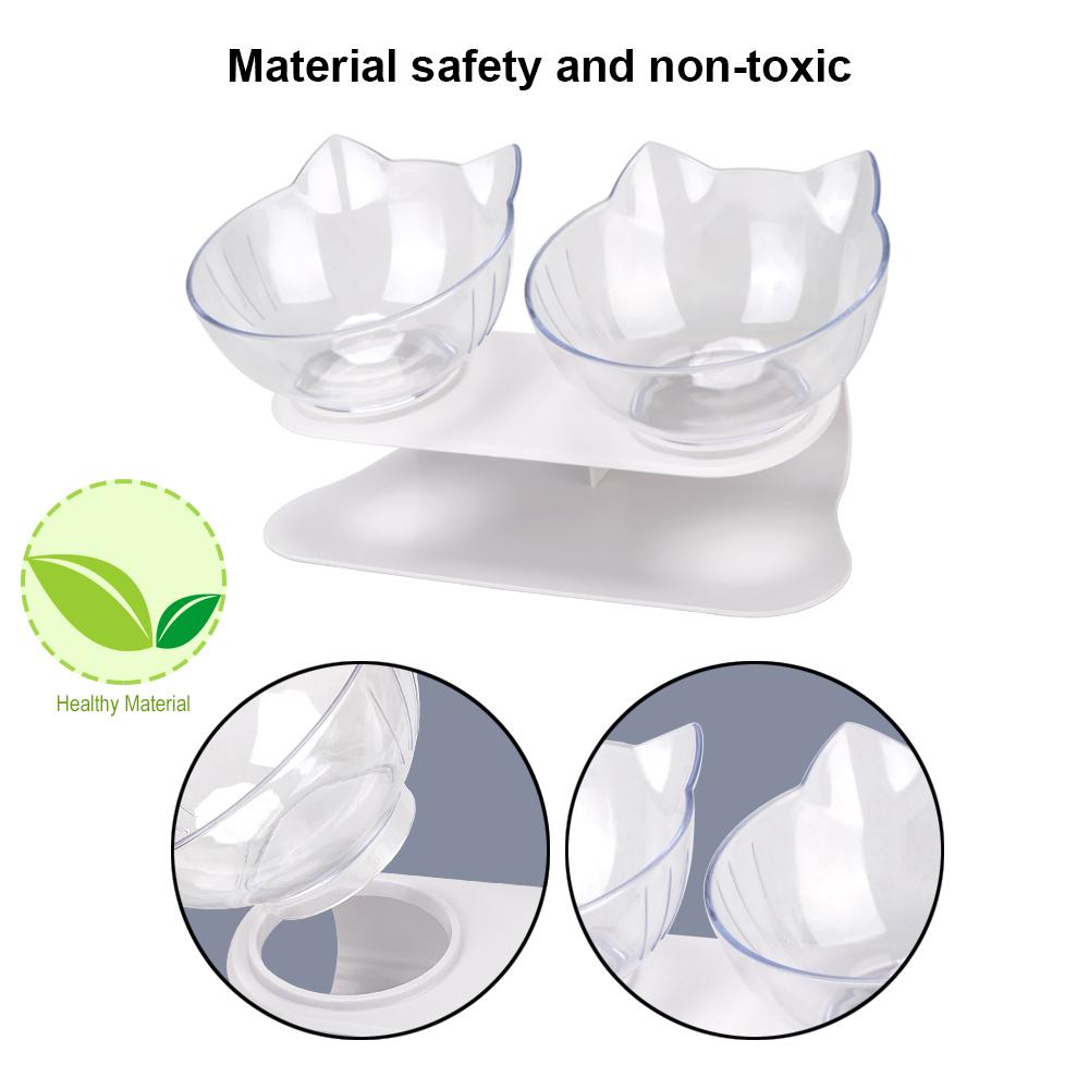 Protection Cervical Cat Bowl Dog Bowl Pet Supplies Non-slip Durable Double Bowls Pet Food Water Feeder