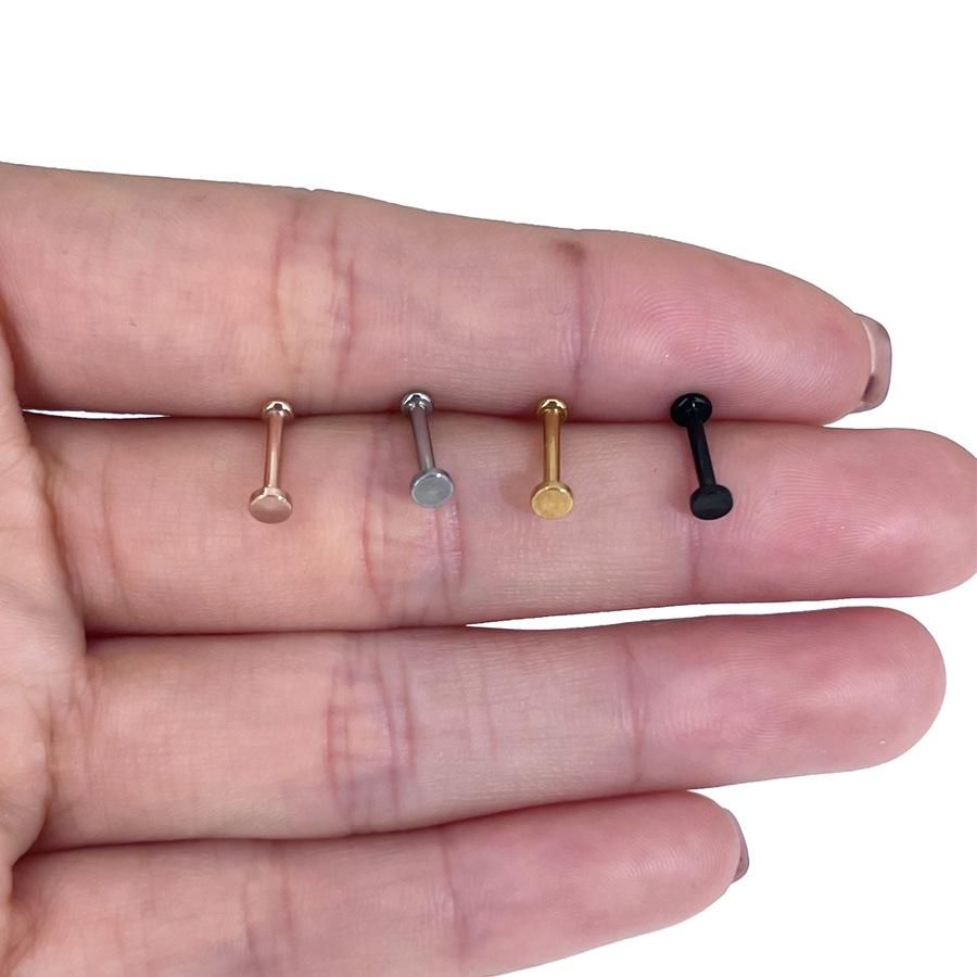 Titanstahl Konische Scheiben Langhantel Lippen-, Ohr- und Nasenstecker Piercingschmuck (0.8-1.2mm)