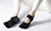 Suerba Pilates and Yoga Air Set of 2 X Women's Five-Toe Socks, Non-Slip, Durable, Conditioning/Sweat Protection, (Black Beige)