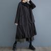 Long Sleeve Oversized Vintage Black Hooded Casual Loose Autumn Spring Trench Coat for Women Outerwear
