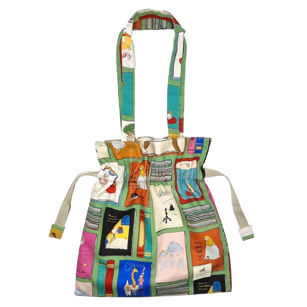 Drawstring Tote Bag Once Upon a Time SKRF0812 Made In Japan Completed Fabric Bag Cute Bag for Adults Goods Tote Bag Pouch Pochette [Kurahashi Rei]