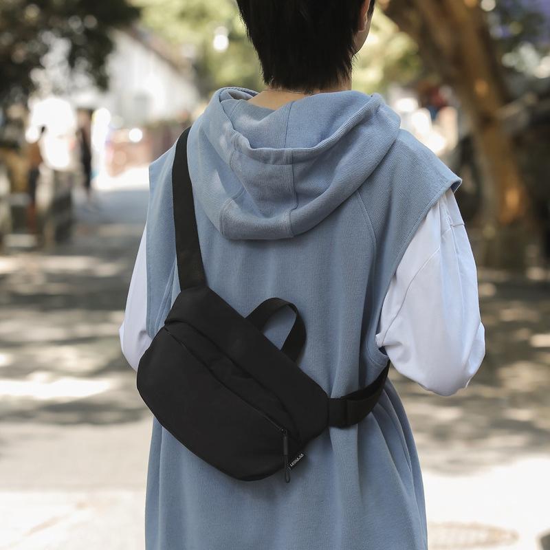 Women's Casual Hong Kong Style Shoulder Bag Nylon Cloth Autumn Chest Bag Handbag Texture Waterproof Student Crossbody Bag