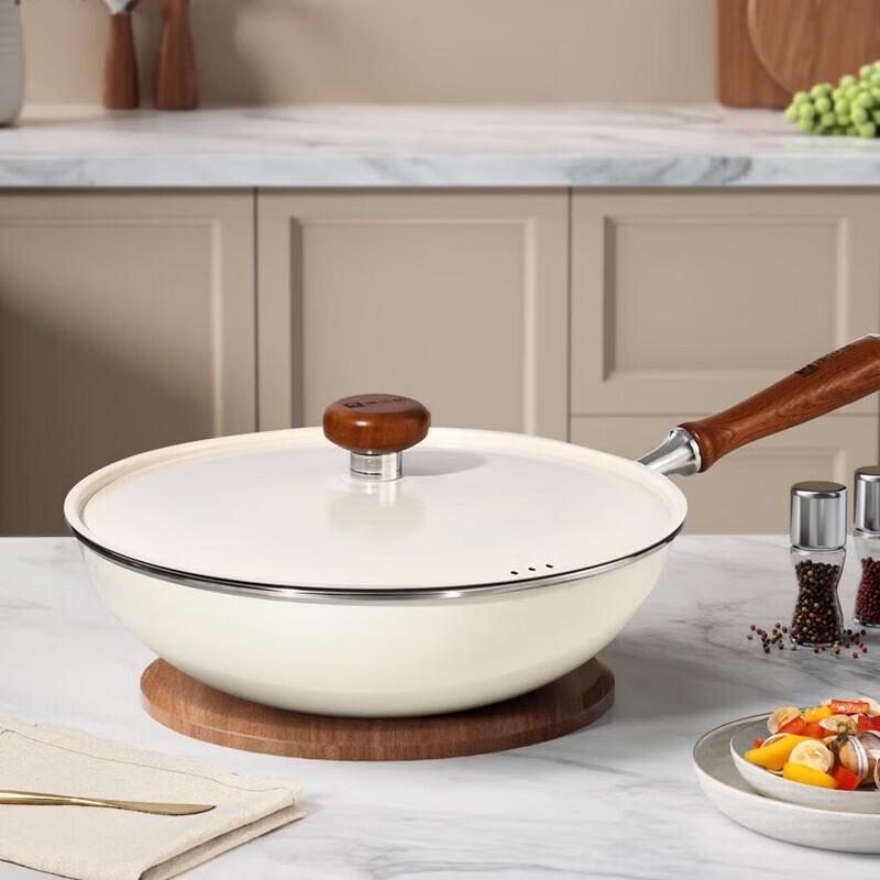 Kangbahu 32cm Titanium Enamel Non-stick Wok