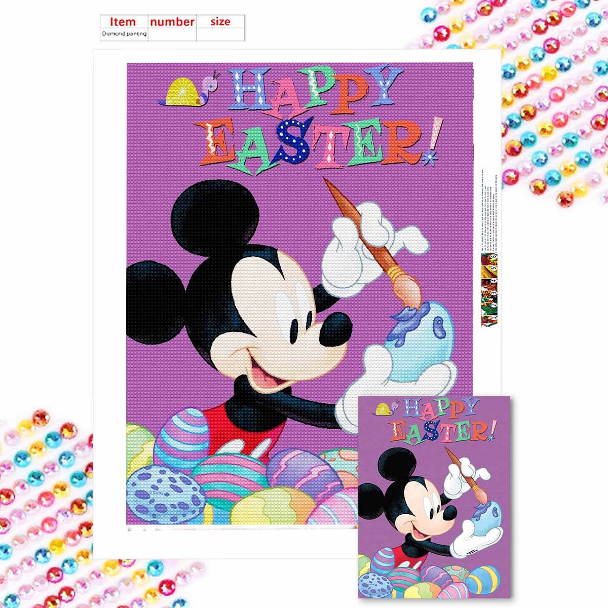 

Full Round Diamond Painting Mickey s Graffiti Art Rhinestone Picture Mosaic DIY 5D Cross Stitch Embroidery Home Decoration Round 20x30cm