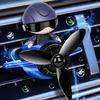 Car Interior Dashboard Decoration Ornament Scent Enhancer, Cute Pilot Model With Active Propeller Vent Mounted Freshener