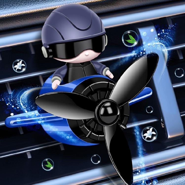 Car Interior Dashboard Decoration Ornament Scent Enhancer, Cute Pilot Model With Active Propeller Vent Mounted Freshener