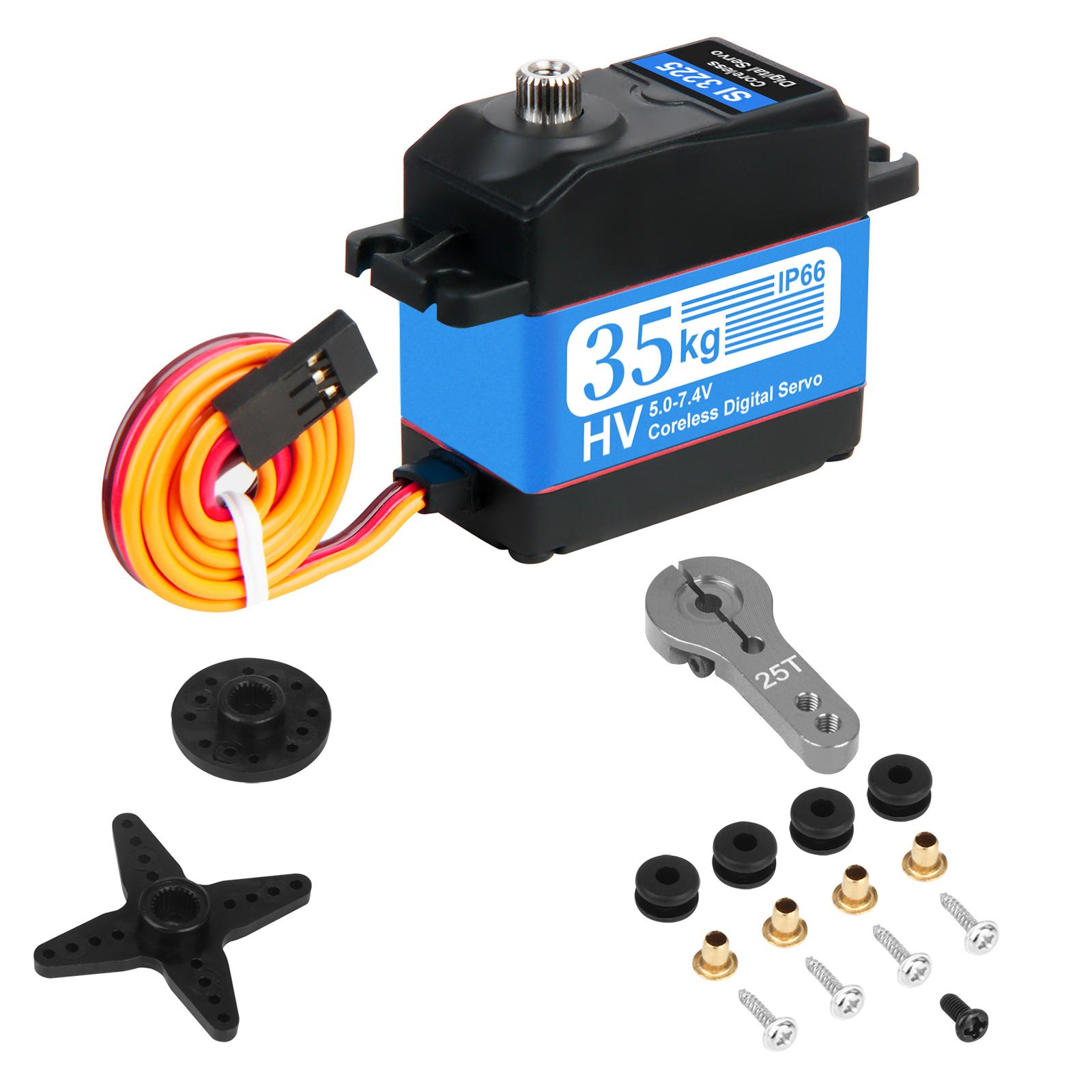 

35 кг IP66 Цифровий сервопривід з повністю металевим редуктором для RC вертольота, літака, човна, автомобіля, RC робота, вертольота, дитячий подарунок