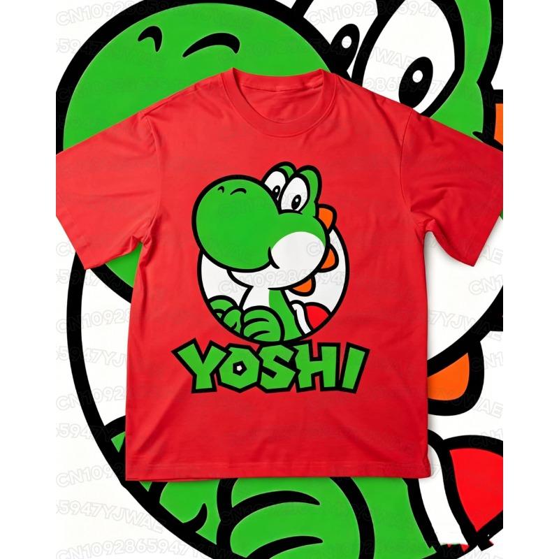 Boys Girls Family Kids T-shirt Tops Summer Cartoon Yoshi Men's Women's Short Sleeve T-shirt Tops