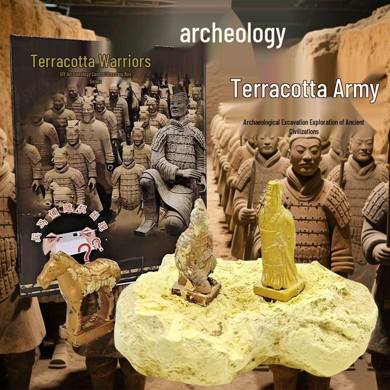Игровой набор для раскопок ископаемых Терракотовой армии для детей - Интерактивное археологическое исследование