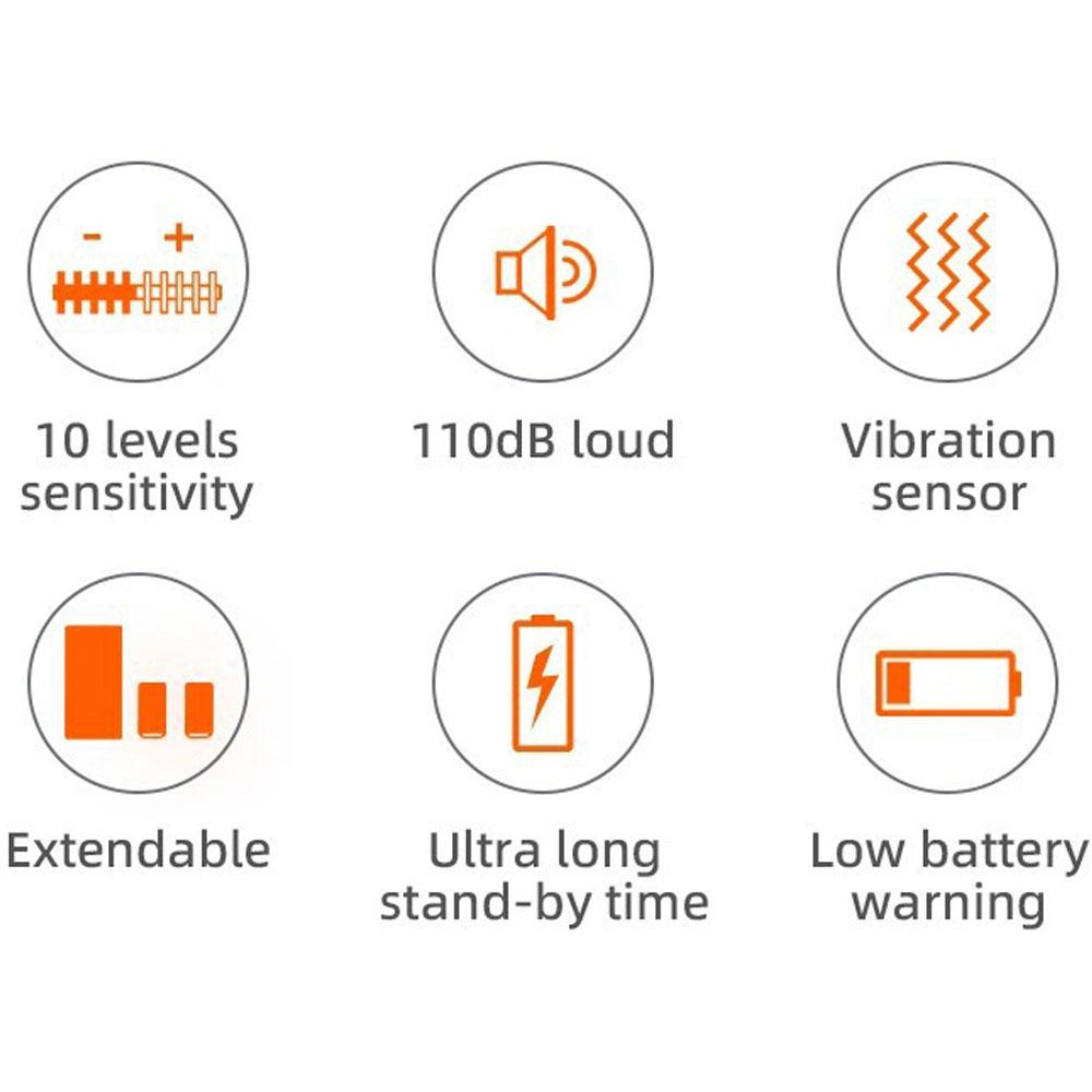 Car Anti-Theft Vibration Alarm 108dB Car Vibration Sound Light Alarm Wireless Remote Vibration Sensor Vehicle Security Alarm