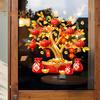 Chinese New Year Window Sticker Wealth Tree Static Sticker Non-adhesive Window Decal for Glass Doors Walls Furniture Festive Decor