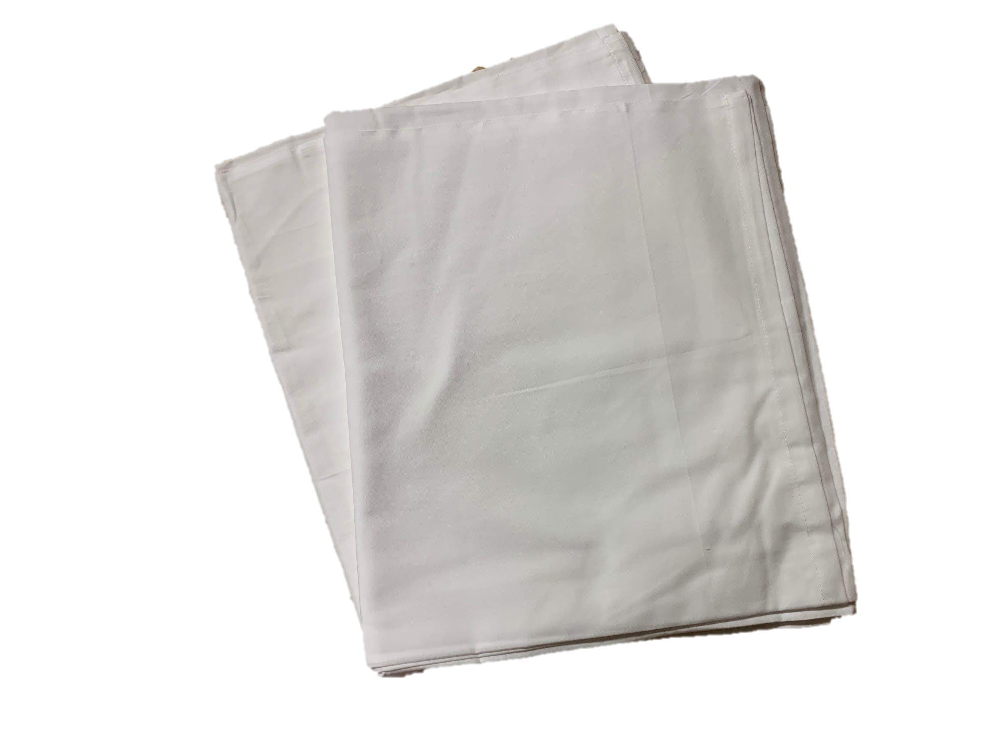 

Set of 2 Commercial Flat Sheets 100% Cotton 183x290 White Single