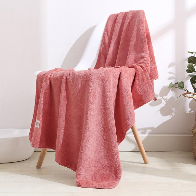 

Towel Coral fleece bath towel Adult bath towel Thickened plain bath towel Wrap bath towel Bath towel 70*140