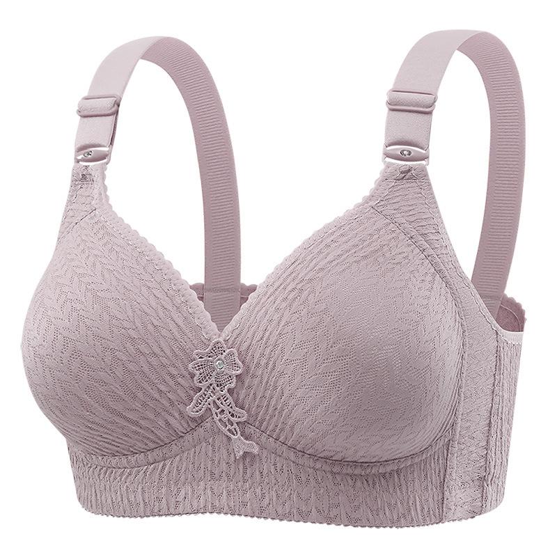 

New Arrival Plus Size Lingerie: Solid Colour Breathable Bra with Large Cup Size, Flattering Lift, Side Support and Four-Row Hook-and-Eye Closure 36/38