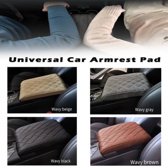 Universal Car Armrest Pad Cover Center Console Box Cushion Mat Black 1Pcs