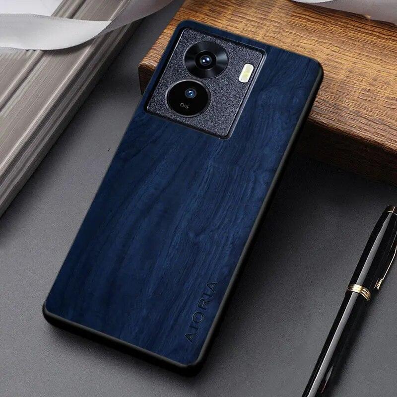 Vivo Iqoo Z7 Z5 için kılıf yüksek kaliteli ahşap bambu desen PU deri telefon kılıfı vivo iqoo z7 kılıfı