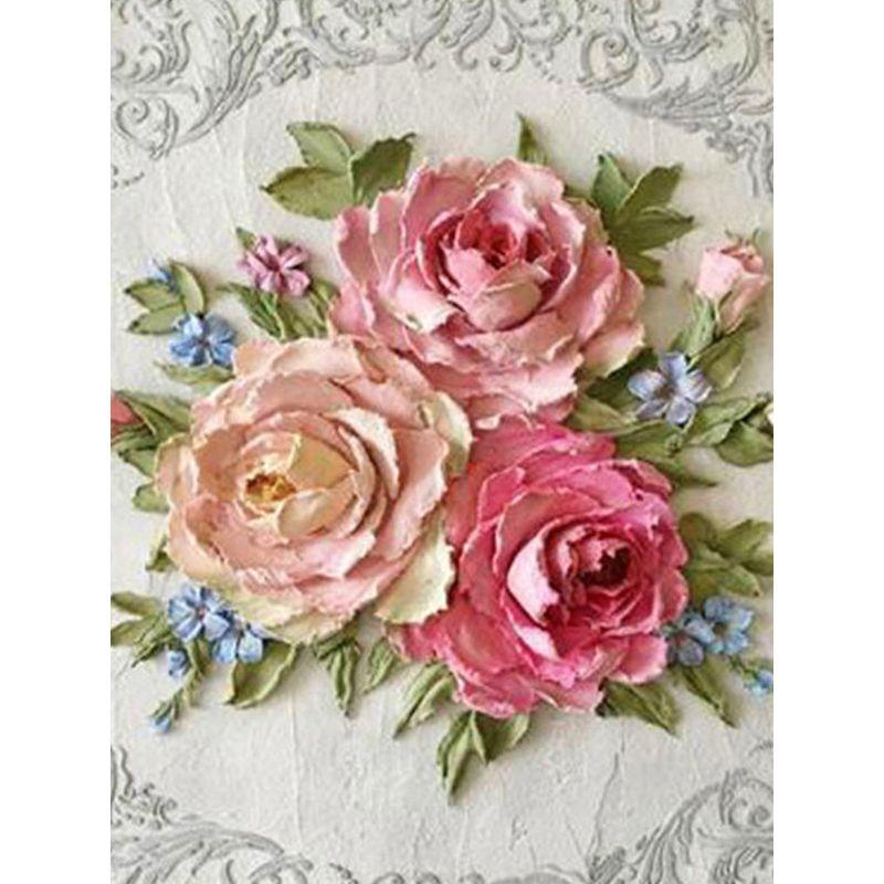 

DIY Алмазная картина Цветочный комплект Алмазная художественная мозаика Алмазная вышивка Полный круглый дрель Украшения для дома Full Round 20x25CM