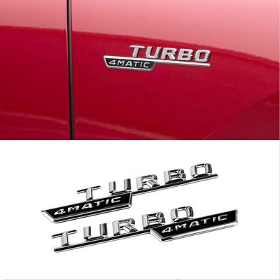 2 sztuk/zestaw TURBO 4MATIC znaczek na samochód odznaka Logo boczny błotnik naklejka naklejka pasuje do M//ercedes B//enz A/M/G