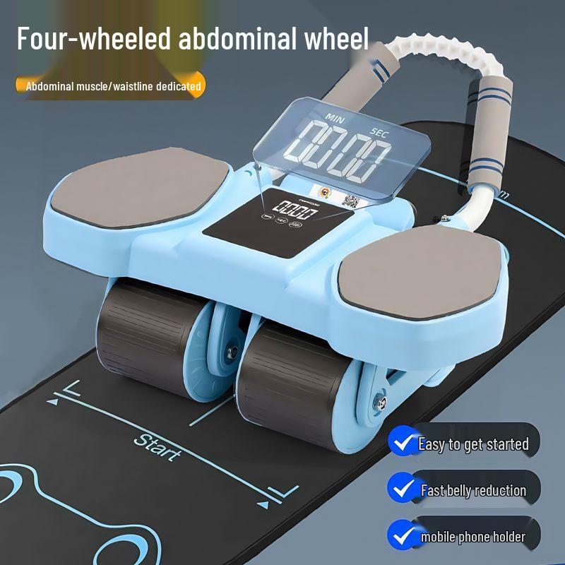 2025 Automatic Rebound 4-Wheel Ab Roller with Elbow Support