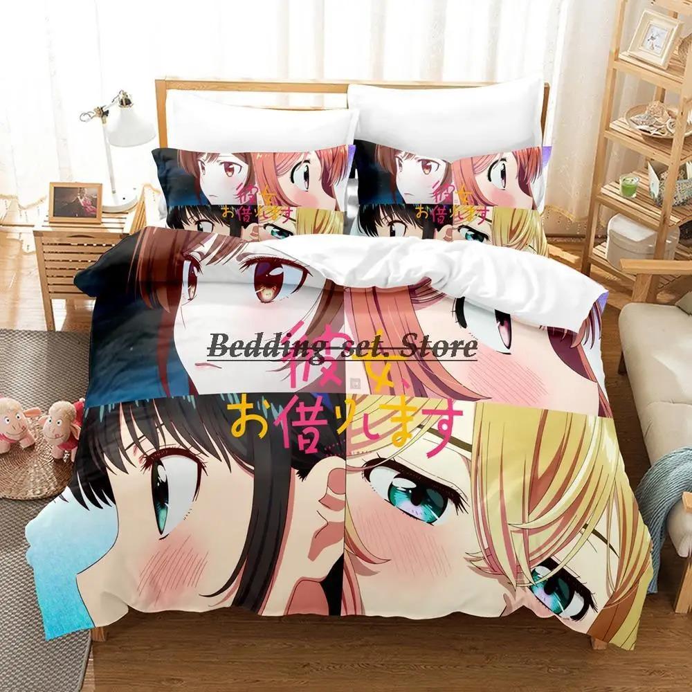 

Комплект постельного белья Kanojo Okarishimasu Single Twin Full Queen King Size Bed Set Aldult Kid Bedroom Duvetcover Sets Anime Bed 70x133cm 2pcs