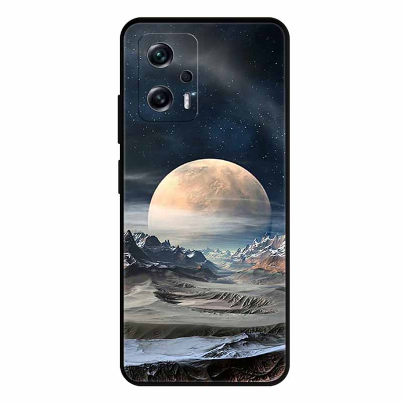 For Xiaomi Poco X4 GT Case X4GT X 4 GT Wolf TPU Silicone Soft TPU Back Cover for Poco X4 GT Para Cartoon Black Edge Fundas Coque