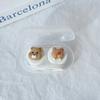 Kawai Pink Rabbit Cow Fox  Bear Pattern Contact Lens with Tweezer Suction Stick Girls Portable Contact Lenses Box Container