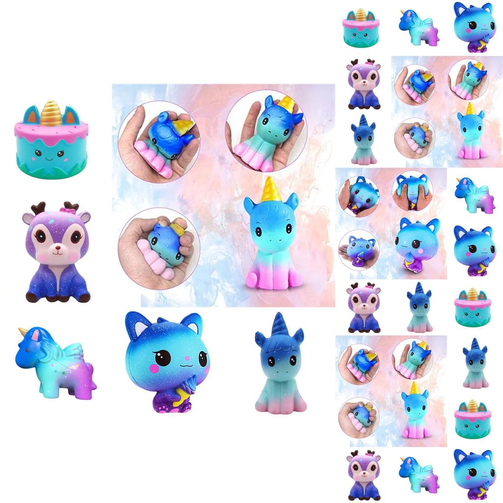 Unicorn Squishy Toy Slow Rising Stress Relief Pu Material White/silver Horn
