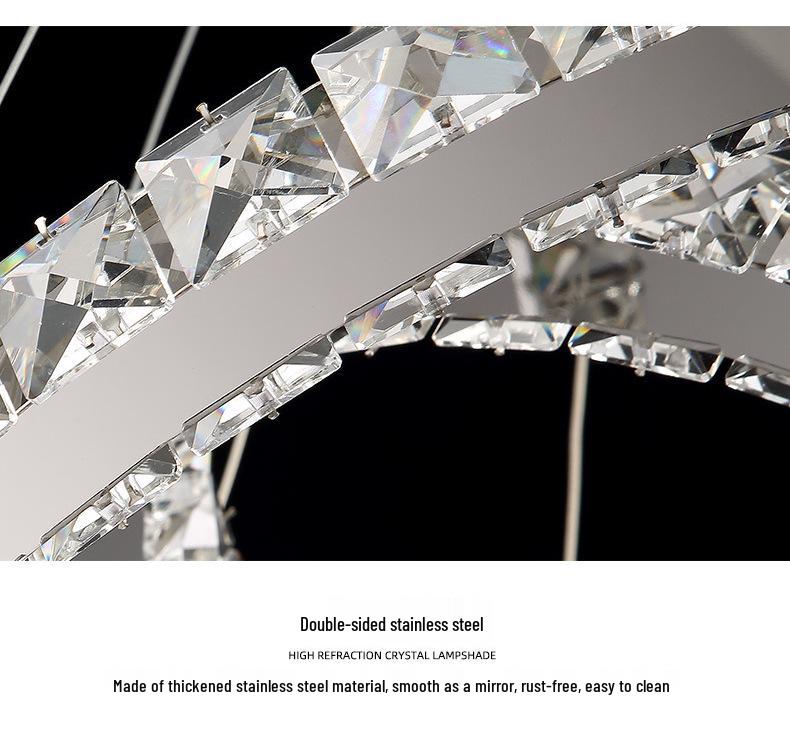 Modern Minimalist Crystal Pendant Light for Dining, Living Room, Bedroom & Staircase