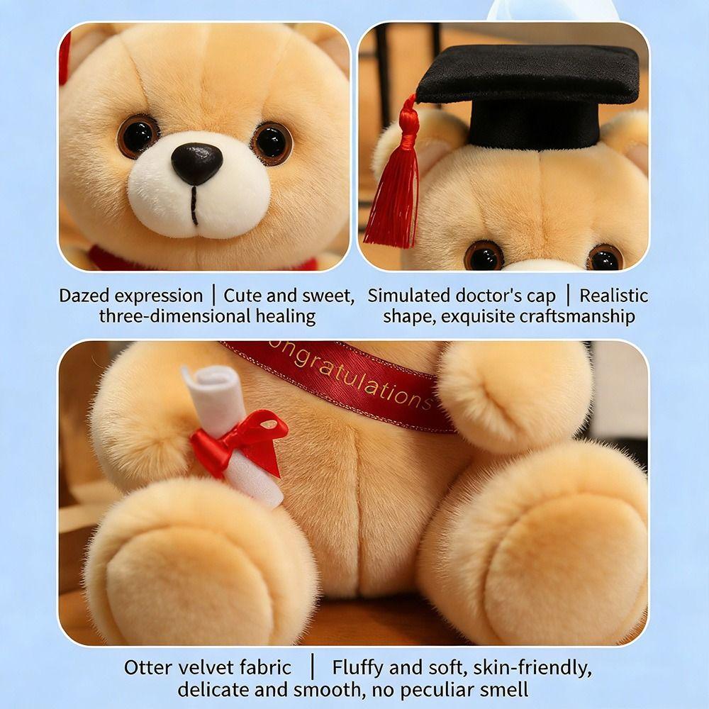 18cm Cute Stuffed Animal Doll Soft Graduation Bear Doll Creative Doctor Bear Plush Toy Graduation