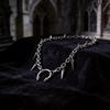 Gothic Punk Thorns Pendant Necklace With Steel Cross Chain For Women