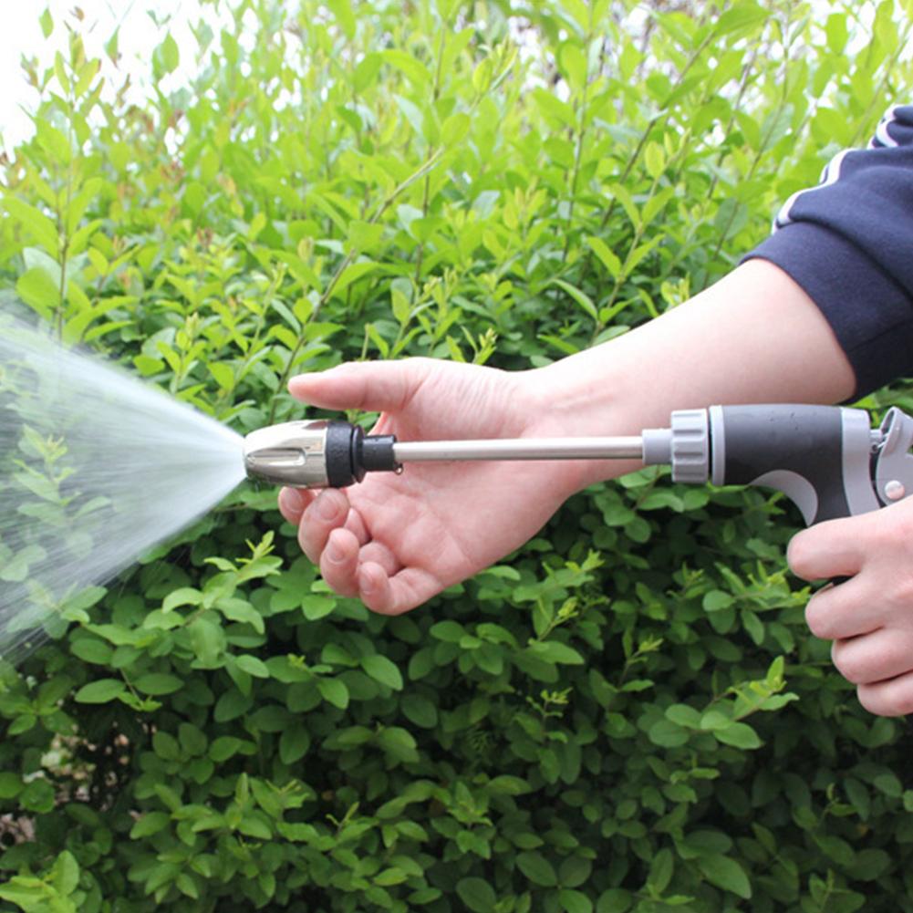 High Pressure Garden Hose Nozzle Adjustable Spray Water Gun Water Nozzle w/ 360° Rotation for Washing Cars Watering Garden Clean