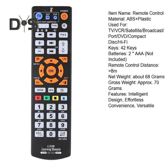 Universal Remote Control for TV CBL DVD SAT Battery Powered Advanced Smart Chipset Remote Control Replacement Parts Accessories