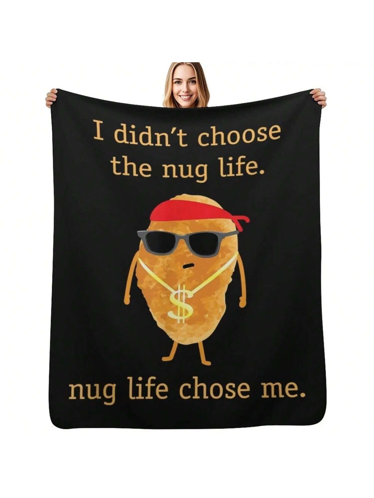 Funny Nugget Shirt, Nug Life, Chicken Nugget Throw Blanket Heavy Thins Giant Sofa Tourist Blankets S разноцветный