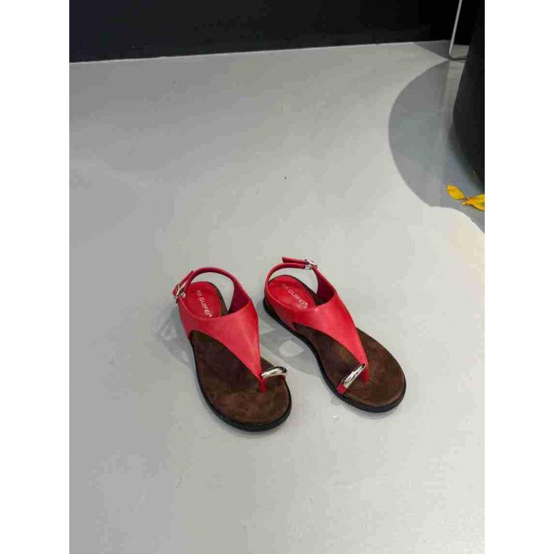 Retro one-word buckle with thick-soled wedge heel cover toe sandals women's 2025 summer new toe Roman open-toe sandals