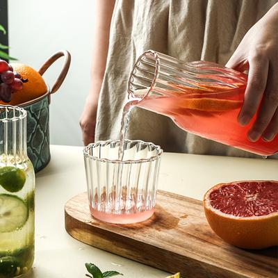 Bouteille d'eau en verre de 17 oz avec tasse en verre, carafe de chevet avec gobelet, verres, pichet pour lait, boisson, thé