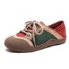 Fashion GKTINOO Retro Lightweight Commuting Women's Shoes 2025 Autumn New Genuine Leather Mixed Colors Soft Soled Lace Up Flats